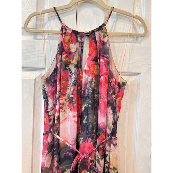 Maggy London Pink Floral Maxi Dress Size 8 - Picture 5 of 10
